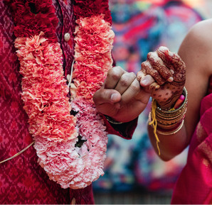 Pinky promise with henna at wedding in miami