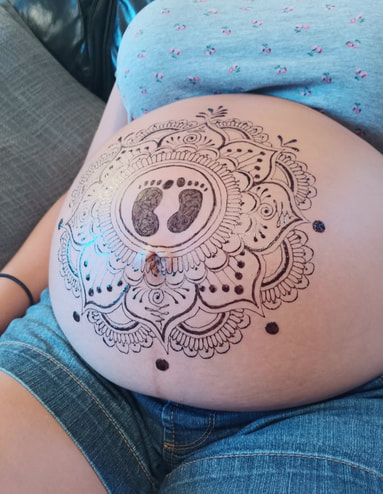Henna tattoo on pregnant belly Henna body art for baby shower henna for  mothers blessings party Austin TX